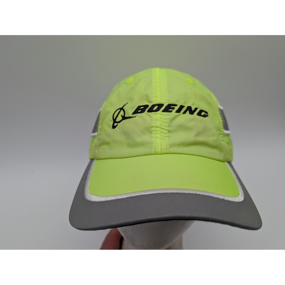 Boeing Neon Yellow Reflective High Visibility Adjustable Baseball Cap Hat